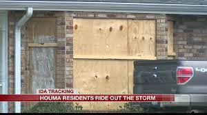 Boarded up home after hurricane Ida